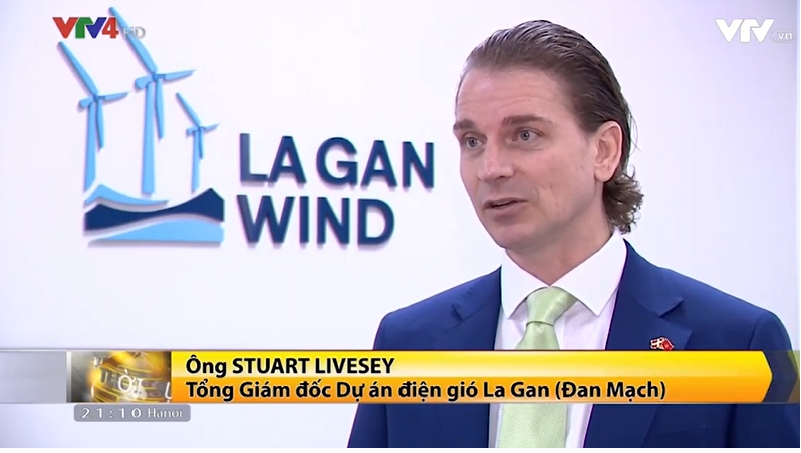 Tổng Giám đốc dự án điện gió ngoài khơi La Gàn trả lời phỏng vấn trên bản tin tối – kênh VTV4 đài truyền hình Việt Nam